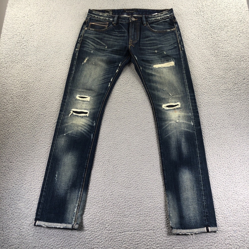 Cult Of Individuality Jeans 31x33 (Fits 33x32) Selvedge Slim Distressed Japanese